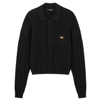 【新品】VERSACE/范思哲 男士混合针法羊毛针织毛衣