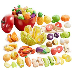 儿童水果切切乐玩具1到3岁可啃咬仿真榴莲蔬菜宝宝过家家早教玩具