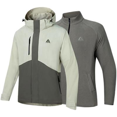 安踏抓绒内胆两件套冲锋衣外套