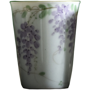 七月长景德镇陶瓷茶杯手绘紫藤花闻香杯品茗杯30ml复古云由山坊