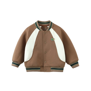 【7A抗菌精棉双面280g】齐齐熊男童棒球服外套宝宝春秋款儿童上衣