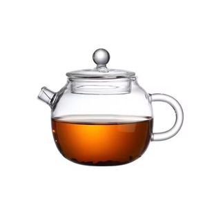 巨轮壶苹果壶迷你透明小泡壶加厚养生茶壶带盖花绿茶功夫带把茶壶