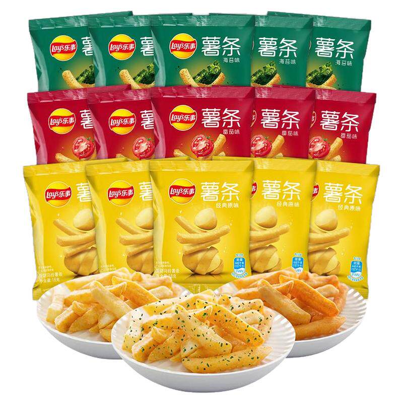 乐事薯条三兄弟原切薯条零食小吃休闲解馋零食270g零食大礼包M 食食实拍商品图