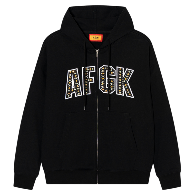 AFGK25FW彩钻休闲拉链连帽卫衣
