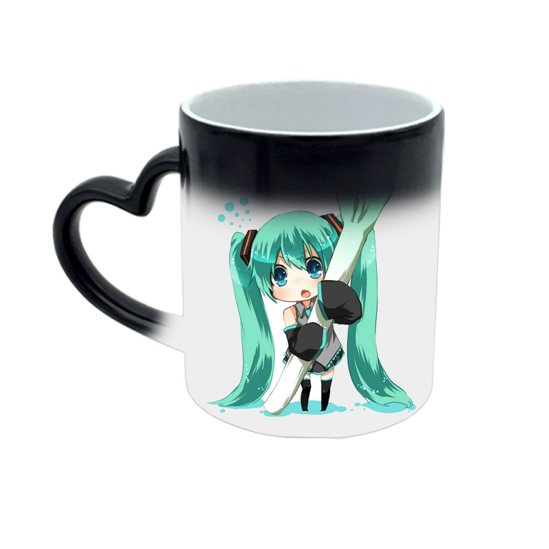 Miku初音未来杯子葱妹动漫周边变色杯陶瓷马克水杯创意现货礼物