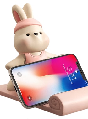 卡通兔子手机支架平板ipad手机支撑架子办公室桌面装饰品生日礼物