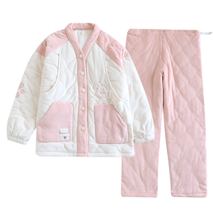 冬季月子服加厚保暖产后孕妇睡衣产妇夹棉棉袄喂奶衣冬天怀孕居家