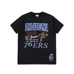 Mitchell&NessNBA官方正品男子76人Energy系列运动休闲T恤