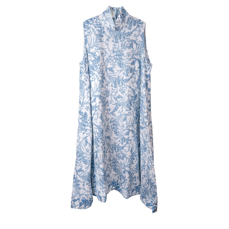 LIANYAN「金珠梅朵」10设计师新中式旗袍印花纯棉亲肤娃娃风伞裙