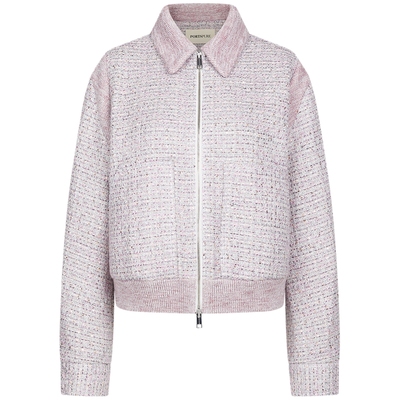 PORTSPURE小香风紫色拉链外套