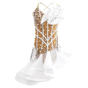 拉丁舞服高级感表演服女童拉丁比赛服高档花服专业儿童舞蹈演出服