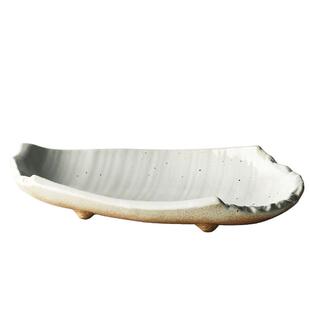 九土日式复古异形盘子家用鱼盘寿司陶瓷摆长餐盘特别创意酒店餐具