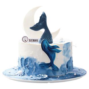 CAKEBOSS双鱼座限定月落鲸海星座奶油生日蛋糕同城配送北京上海