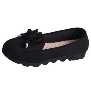老北京布鞋女新款夏季软底不累脚豆豆鞋舒适透气上班黑色工作鞋子