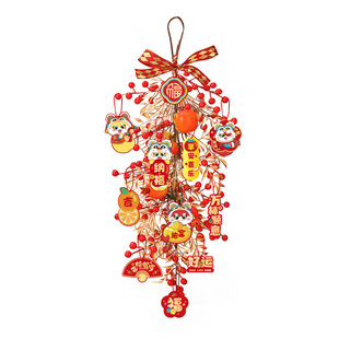 2026马年新年装饰门挂发财果挂件客厅挂饰春节过年福字入户门挂饰