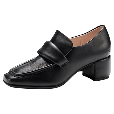 ECCO爱步乐福鞋女鞋 2025新款粗跟增高通勤复古高跟鞋 型塑291903