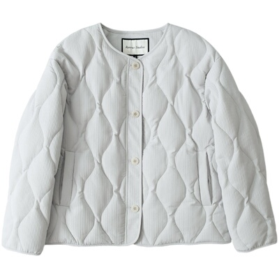 然若 双层空气面料 新国标90白鸭绒羽绒服女冬季2025新款面包外套