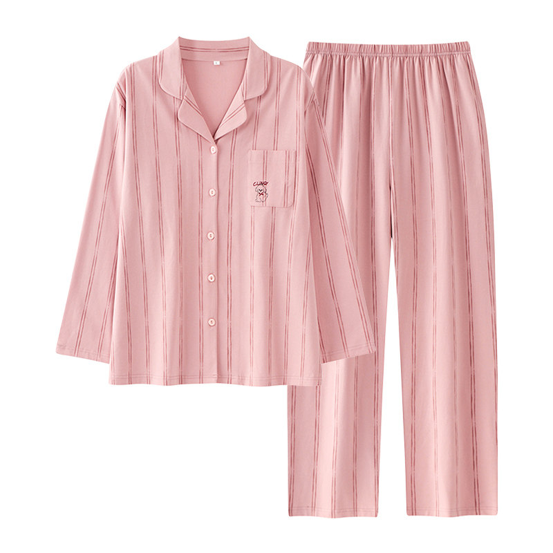 纯棉睡衣情侣款秋季家居服两件套