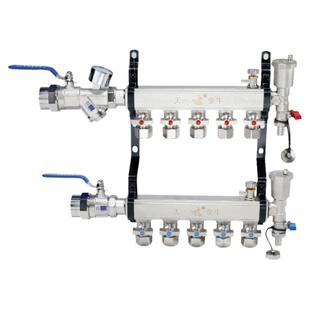 天一金牛地暖分水器暖气全铜家用真正大流量通径 pert地暖管阀门