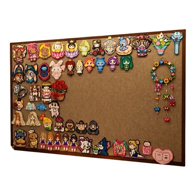 毛毡墙贴装饰照片墙板免打孔自粘不伤墙拼豆展示板收纳卧室宿舍