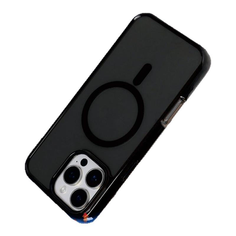苹果16Pro/iPhone16ProMax高级简约透黑磁吸手机壳/PC+TPU+磁铁