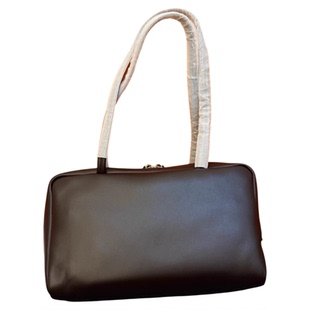 小众row风时尚简约女包新款羊皮保龄球包百搭枕头包单肩手提包