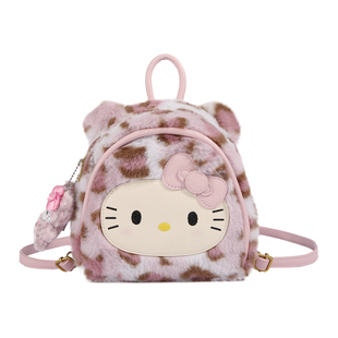 【香港hellokitty】毛绒包包女式2025新款轻奢小众高级感双肩包小