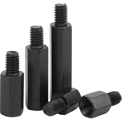 黑色尼龙单通隔离柱支撑柱M2M2.5