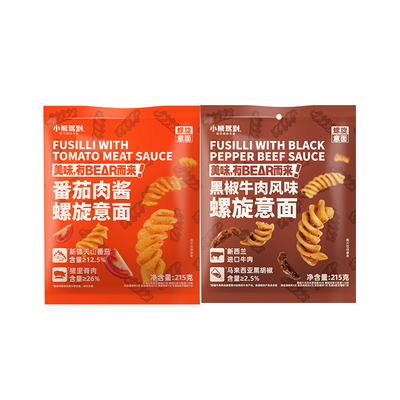 小熊驾到番茄肉酱黑椒牛肉螺旋意面 儿童速食意大利面意粉通心粉