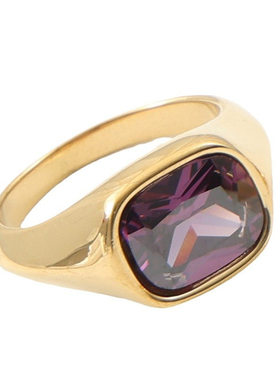 欧美时尚新款黑锆石钛钢戒指