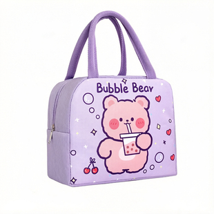 卡通学生手提保温饭盒袋可爱便当包加厚防水防油儿童午餐带饭包