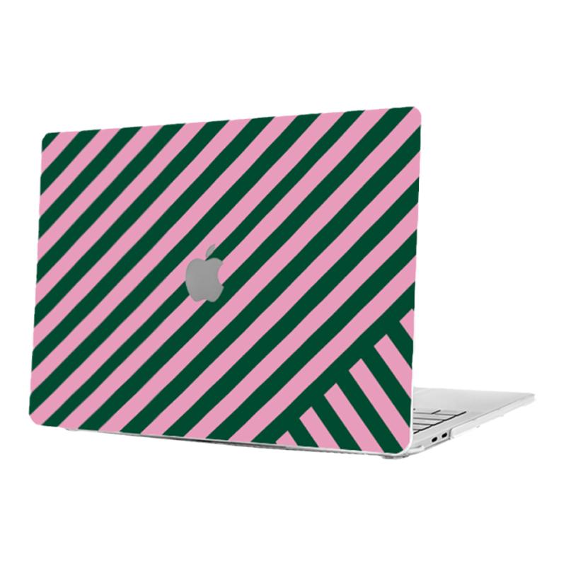 粉绿条纹MacBook苹果笔记本电脑壳/华为电脑保护壳matebook电脑保护套微软笔记本/防摔mac电脑壳磨砂外壳