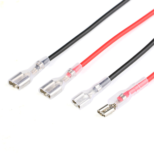 4.8/6.3MM插簧线束 接线端子 带护套 单头 连接线束 长10/20CM