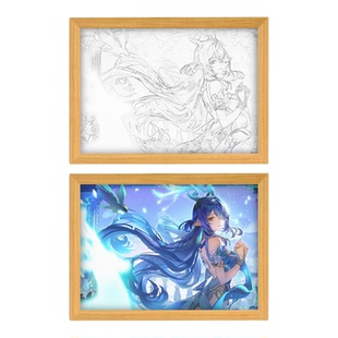 圣女菈乌玛动漫周边镜子创意相框灯光画小夜灯摆件定制生日礼物