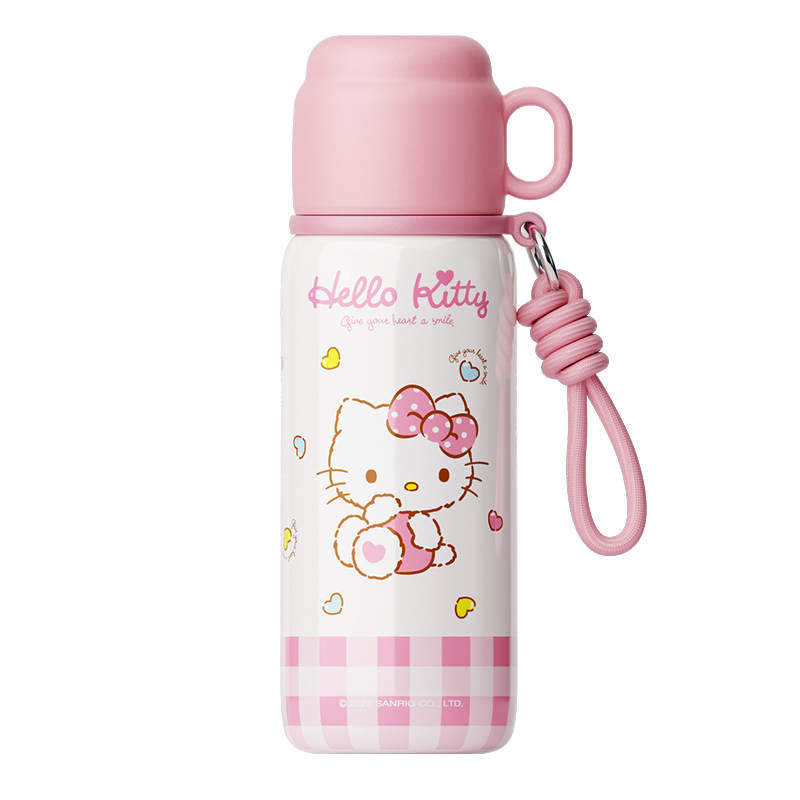 凯蒂猫hellokitty儿童保温杯四饮吸管水杯女孩上学专用三丽鸥杯子