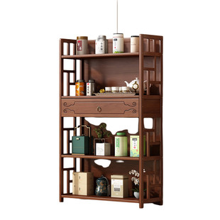 实木博古架茶具茶叶收纳架客厅书房多层置物架中式古典高端展示架