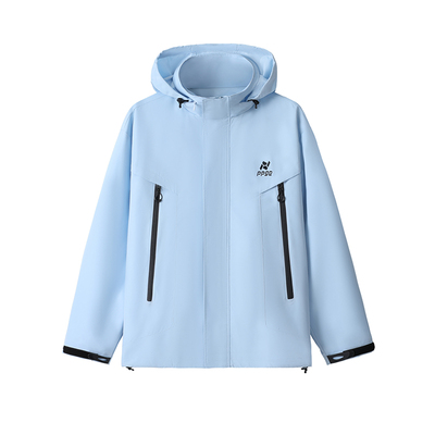 ppge帽子可收纳冲锋夹克长双拉链外套男女同款户外防风运动登山服