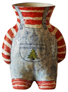 景德镇原创设计陶瓷圣诞复古花瓶