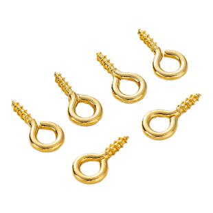 50个18k金羊角钉手工diiy饰品玩偶半孔羊角扣配件14k螺丝挂扣配件