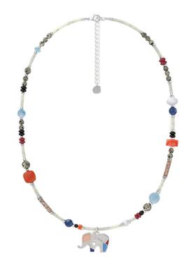 【吉象如意】GOOGMO多巴胺彩色串珠小象吊坠项链法式复古好运礼物