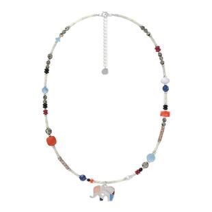 【吉象如意】GOOGMO多巴胺彩色串珠小象吊坠项链法式复古好运礼物