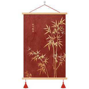 葫芦福字玄关装饰画新中式走廊画入户正对门竹报平安挂画客厅壁画