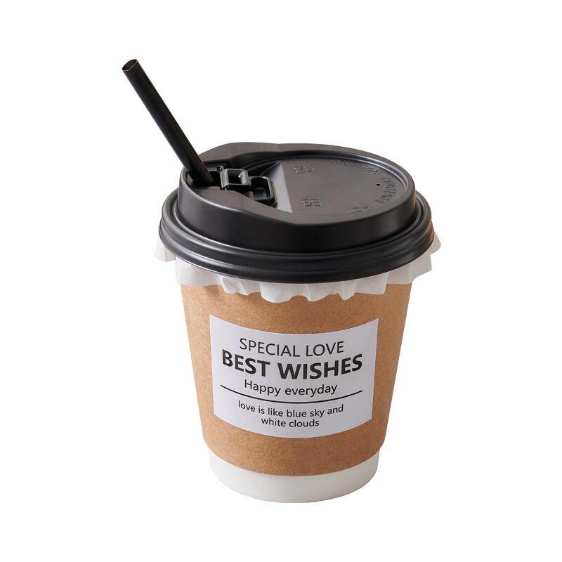咖啡杯一次性带盖加厚奶茶杯豆浆热饮杯加厚防烫外卖打包商用纸杯