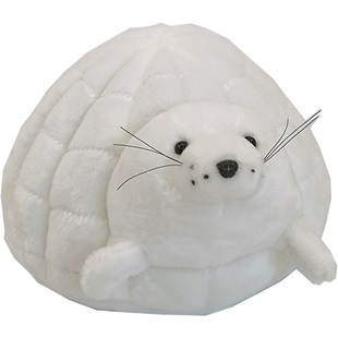 极地馆海狮海豹公仔毛绒娃娃带窝海豹可爱北极熊企鹅雪窝公仔礼物