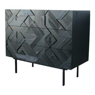 手工雕刻比利时斗柜北欧客厅边柜三抽斗柜柚木玄关柜储物柜定制