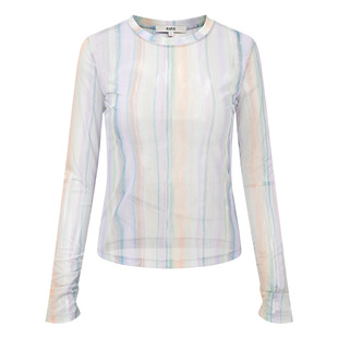 RAIVE空气感波纹网纱衣2026春季新品女皮肤衣修身内搭长袖T恤