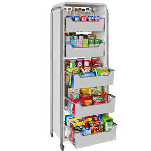 零食架子置物架客厅高颜值落地多层储物柜抽屉式放水果收纳小推车