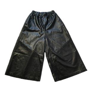 皮阔腿裤女九分欧货pu皮裤女外穿新款裙裤高腰韩版宽松秋冬大脚裤