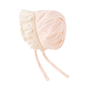 婴儿帽子薄款新生胎帽0到3个月女婴幼儿小月龄公主帽宝宝护耳帽春