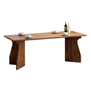 Ni尼家中古侘寂风实木餐桌长方形饭桌子餐厅民宿办公人字腿大板桌